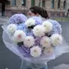 Букет "Лавандовый Сон" в Санкт-Петербурге | Купить Нежный Букет с Гортензиями и Георгинами с Доставкой 24/7